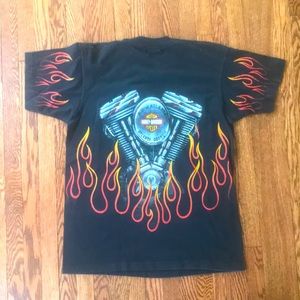 Flame vintage Harley Davidson shirt